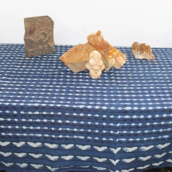 Versatile Elephant India Print Cotton Fabric, 46 X 74.5, White, Aqua, and Blue - Picture 4 of 5